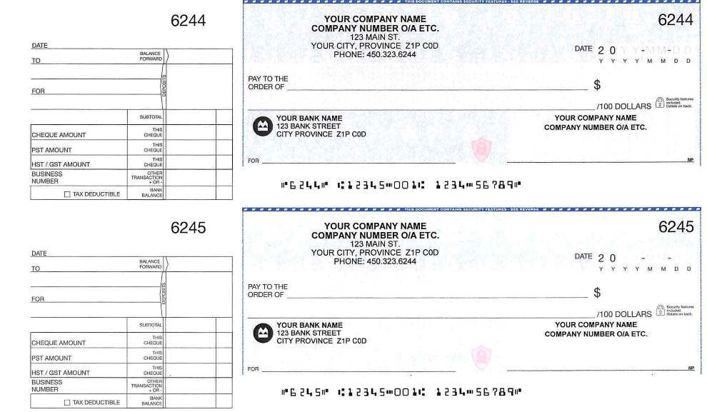 canadian cheque template